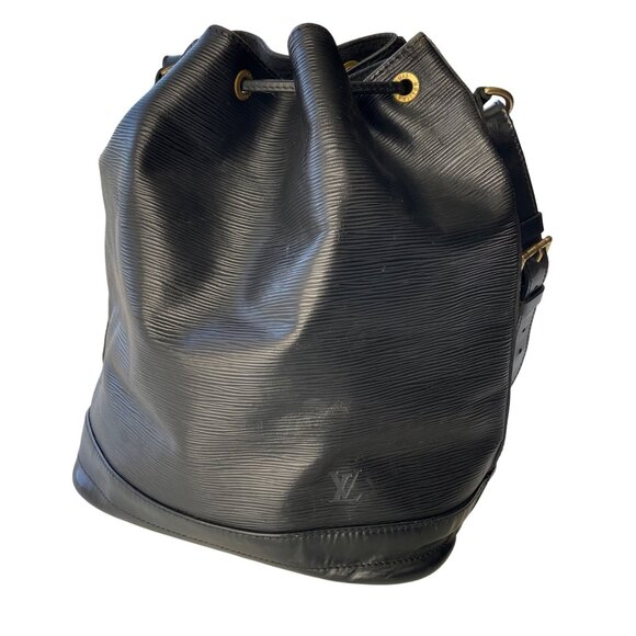 Louis Vuitton Black Epi Leather Noe Drawstring Bucket Bag With Adjustable Strap - Picture 2 of 16